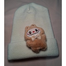 Twinroots Esnek Ribana Kumaşlı Labubu Figürlü Çocuk Beresi