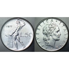 Banknoting Italya 50 Liret 1977 Roma Tanrısı Vulcanus Temalı.