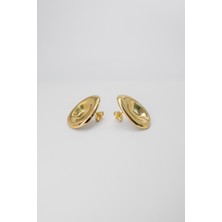 Stella Fortis Minimal Formlu Altın Kaplama Oval Kadın Küpe – Modern ve Zamansız Tasarım | Sf Bold Serisi