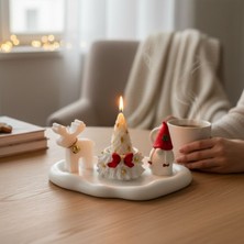 Ellayda Dekoratif Masa Üstü Beyaz Mumluk Seti – Hediyelik Ev Aksesuarı