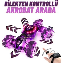Magicway Bilekten Kontrol El Sensörlü ve Uzaktan Kumandalı LED Işıklı 4x4 Çift Kumandalı Drift Atan Yan Yan Giden 360 Derece Dönebilen Akrobat Araba