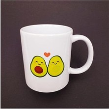 Katre46 Sevimli Avokado Çift Baskılı Kupa Bardak