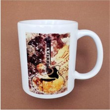 Katre46 Vintage Tasarım Gitar Baskılı Kupa