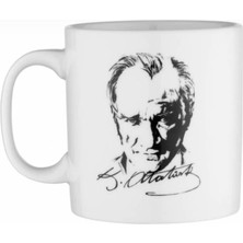 Katre46 Atatürk Baskılı Beyaz Kupa