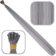 Bigelal Fiber Sentetik Boncuk Kaynaklık Renkli Saç / Koyu Gri / 100 Adet