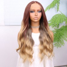 Bigelal Bakır Kumral Balköpüğü Ombreli Fiber Sentetik Tül Peruk