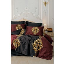 Bigelal Palace Saten Çift Kişilik Nevresim Takımı Ebren Antrasit