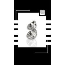 Studio Fashion 1988 Kadın Silver Zirkon Taşlı Kararmaz Vip Çelik Premium Rodyum Kaplama Tırtıklı Minimal Şık Halka Küpe