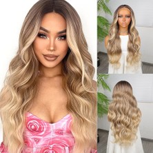 Bigelal Kumral Balköpüğü Ombre ve Röfleli Tül Peruk