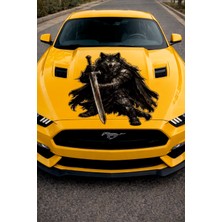 Sticker Usta Savaşçı Kurt Kılıç Silahşör Börü Sticker 03014
