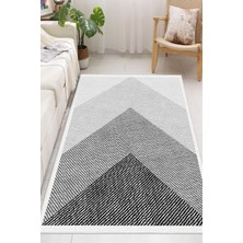 Pelura Halı Geometrik Desenli Dijital Baskılı Kaymaz Taban Yıkanabilir Halı