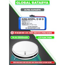 Global Batarya Xiaomi Mi Vacuum Mop 2 Lite Uyumlu Akıllı Robot Süpürge Bataryası 14.4V 3500MAH Li-Ion Pil (Ultra Kapasite)