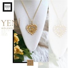 Studio Fashion 1988 Kararmaz Kuyumcu I?şçilik Vip Çelik Premium Rodyum Kaplama Taşlı Modern Tasarım Kolye