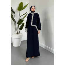 Merven Akyüz Mahin Taşlı Krep Abiye Lacivert