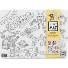 Bigelal Funny Mat - Uzay ve Dinozorlar 25 x 35 cm