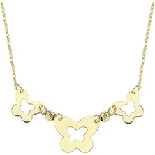 Hakan Mücevherat Üç Kelebekli Minimal 14 Ayar Altın Kolye