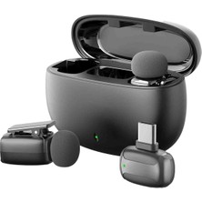 Fuchsia MC16C Type-C Uçlu Gürültü Engelleme Özellikli 2 Adet Kablosuz Dijital Yaka Mikrofonu