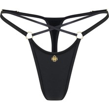 Feu De Elu Sensure Siyah Saten x String