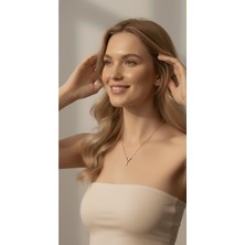 Studio Fashion 1988 Kadın Premium Rodyum Kaplama Kararmaz Kuyumcu Işçilik Zirkon Taşlı Vip Taşlı Y Harf Kolye