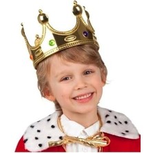 CINARSTORE 5dm Plastik Kral Tacı Altın Renk Çocuk Boy 45 cm