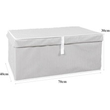 CINARSTORE Çok Amaçlı Kapaklı Sandık Tipi Hurç Organizer – Büyük Boy Saklama Kutusu – Dolap Içi, Yatak Altı ve Altı Için Sert ve Dayanıklı Depolama Çözümü – Katlanabilir (Gri, 70X40X30 Cm)