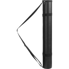 CINARSTORE -Proje Tüpü Bazuka Deri Siyah 10,5 * 76CM Tek Kademeli T Cetveli Takılabilir