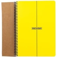 CINARSTORE Primary Serisi, A4, 6 Konulu (3 Kareli, 3 Çizgili) 180 Yaprak Pp Kapaklı Spiralli Defter, Sarı