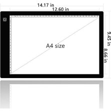 CINARSTORE A4 Ultra-Thin Portable LED Light Box Tracer USB Power Cable Dimmable Brightness LED Tracing