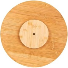 CINARSTORE 34CM Dönerli Bambu Yuvarlak Pizza ve Sunum Tepsisi, 360 Derece Dönebilen Kahvaltı Sunum, Pizza Sunum ve Börek Sunum Tepsisi