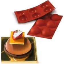 CINARSTORE Kaktüs Yarım Küre 6'lı Silikon Kek Pasta Buz Kalıbı Orjinal Ürün Kırmızı Ithal, Kahverengi
