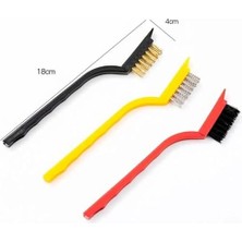 Çok Amaçlı Mini Tel Fırça 3'lü Set – Bakır, Demir ve Sert Plastik Uçlu Fırçalar | Yağ, Kir ve Pas Temizliği Için Etkili Araç, Ocak, Lavabo, Arası ve Araba Detaylı Temizlik Seti