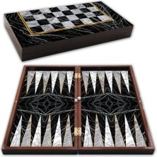 CINARSTORE Star Cafe Tavla Siyah Mermer