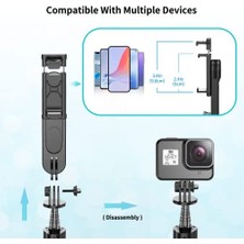 CINARSTORE Çıkarılabilir Dolgu Işıklı Sabit Selfie Çubuğu,,,, ve Diğer Akıllı Telefonlar Için Kablosuz Uzaktan Kumandalı 360 ° Dönebilen Genişletilebilir Cep Telefonu Tripodu