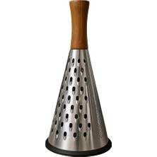 CINARSTORE Akasya Saplı Rende – Paslanmaz Çelik, 4 Yüzlü Çok Fonksiyonlu Mutfak Rendesi, Dayanıklı ve Ergonomik Tasarım, 27,5 cm Büyük Boy