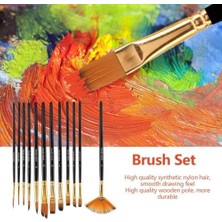 Ressam Sanat Malzemeleri Seti 12’li Fırça Seti + 5’li Metal Spatula | Akrilik,, Yağlıboya Için Profesyonel Sanat Malzemesi Sanatçı, Öğrenci, Hobi Kullanımı