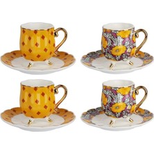 Art Eliana Dörtlü Ayaklı Kahve Fincanı Seti