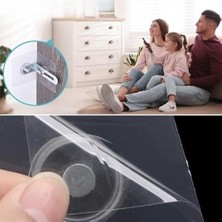 4 Adet Ultra Dayanıklı Kendinden Yapışkanlı Eşya Sabitleyici Aparat Çivisiz Duvarı Delmeden Ayarlanabilir Dolap, Komidin, Şifonyer, Gardrop Sabitleyici Tutucu