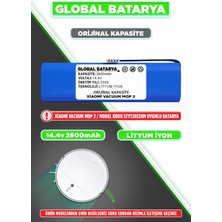 Global Batarya Xiaomi Vacuum Mop 2 Uyumlu Robot Süpürge Bataryası 14.4V 2600MAH Li-Ion Pil (Orijinal Kapasite)