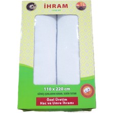Denizli Ecotowel 1350 gr Kutulu Ihram Takımı – Beyaz | Yumuşak ve Konforlu, 110 x 220, Dikişsiz, Hac ve Umre Ibadetleri Için Uygundur.