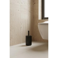 Serisi Siyah Akrilik Tuvalet Fırçası – Silindir Standlı, 34CM, Kolay Temizlik - 3371