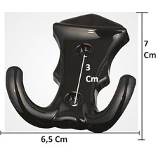 CINARSTORE Plastik Askı, Kobra Siyah 5 Adet, Vidaları ile Birlikte Gönderilir