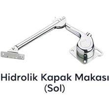 CINARSTORE Hidrolik Kapak Makası, Gövde, Krom Kaplama, Hız Ayar Vidası, Kapak Düşme, Mutfak,ofis Kapakları ve Kalkar Kapaklar Için, Yavaşlatıcı Mekanizma (Sol)