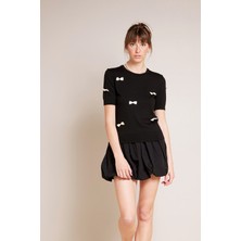 Nisan Triko Kadın Triko Fiyonklu Bluz