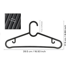 CINARSTORE Home - Plastik Elbise Askısı, Siyah Elbise Askısı, Gömlek Askısı, Dolap Içi Askı, Yer Kaplamayan Askı, Ceket Askısı, Pantolon Askısı, Gömlek Askısı, Etek Askısı (10, Siyah)