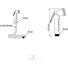 CINARSTORE Rose Beyaz Şattaf Taharet Wc Musluk Seti