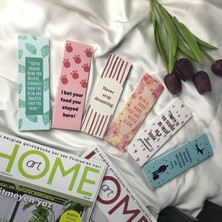 CINARSTORE Ingilizce Kitap Ayracı Karışık Desen Ayraç Hediyelik Bookmark Karışık Desenli Çift Taraflı Ayraç 48 Adet