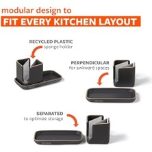 Tam Daire Mutfak Lavabo Aksesuarları, Seramik, Gri ve Beyaz, 1 Adet (1 Paket)