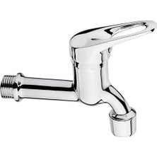 CINARSTORE Krom Duvardan Tekli Mix Musluk Aç Kapa Lavabo Wc Tuvalet Bahçe Musluğu