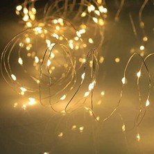 LED Metre Gün Işığı Sarı Renkli Pilli Dekoratif Aydınlatma Süsleme Parti Sarı LED Işık Yılbaşı LED Işık Süsleme Dekorasyon Işığı Şerit Aydınlatma LED (Günışığı, 10)