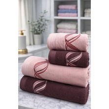 Özdilek Pink Wave Best Set (Hamam Takımı) Bordo-Pembe